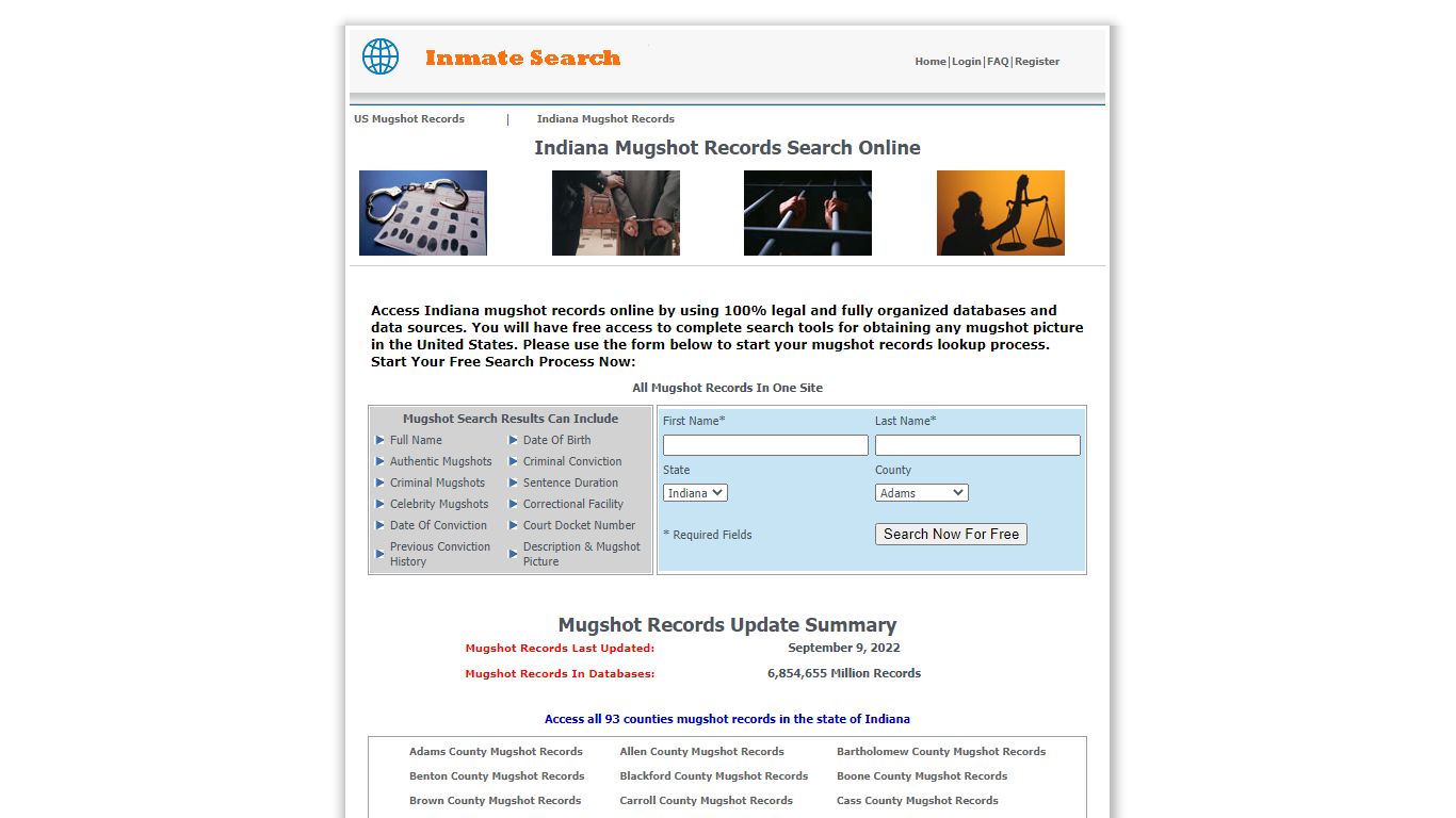 Indiana Mugshot Records Search - IN Mugshot Records - Inmate-search.org